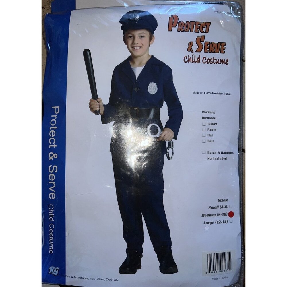 Policeman Deluxe Child Costume Medium 8-10 NOS Rubies